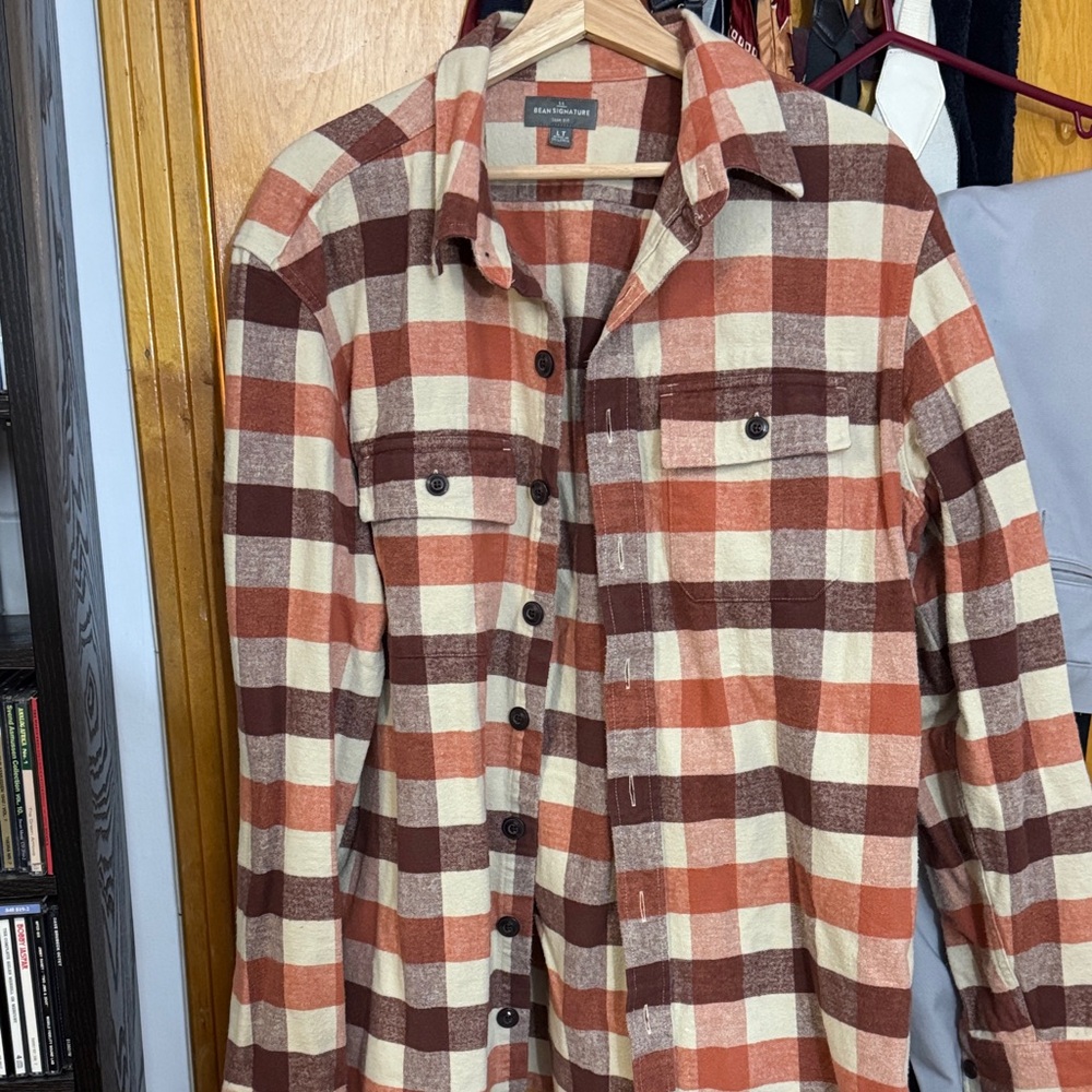 L.L. Bean Signature 1933 Plaid Chamois Shirt LT